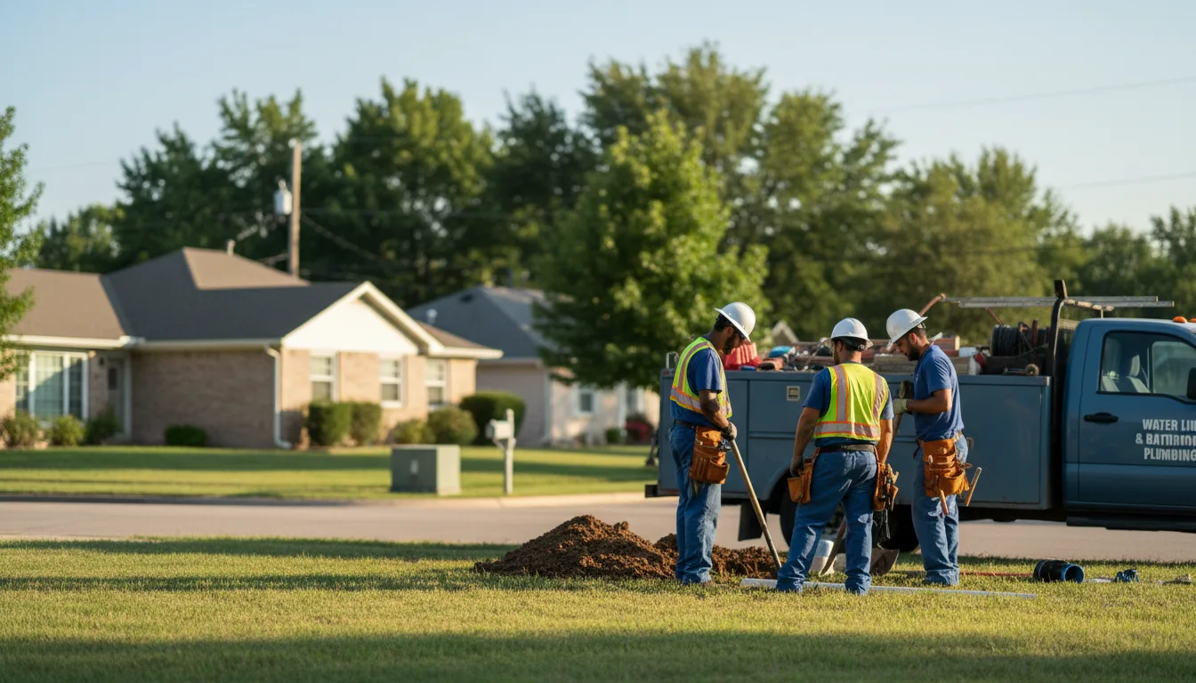 Residential water line and bathroom plumbing service in Scranton, KS